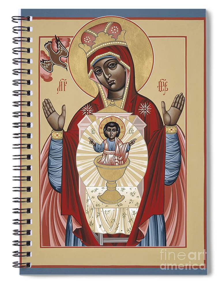 Your Lap Has Become The Holy Table (black Madonna) Spiral Notebook featuring the painting The Black Madonna Your Lap Has Become the Holy Table 060 by William Hart McNichols