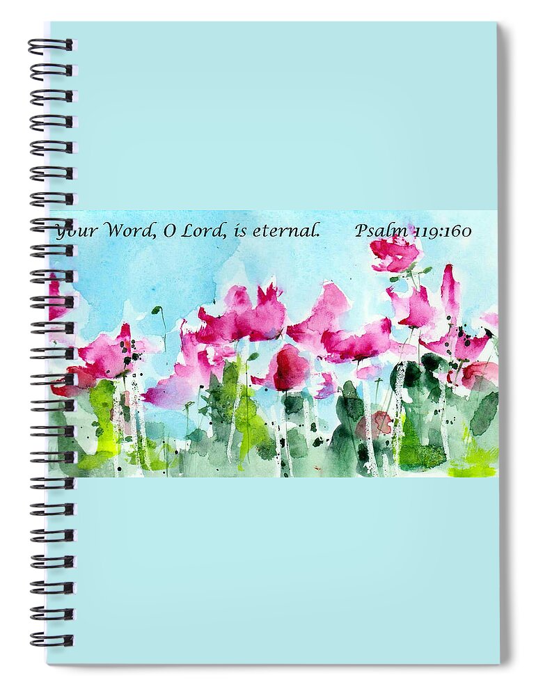 Scriptural Greeting Card Spiral Notebook featuring the painting Your Word O Lord by Anne Duke