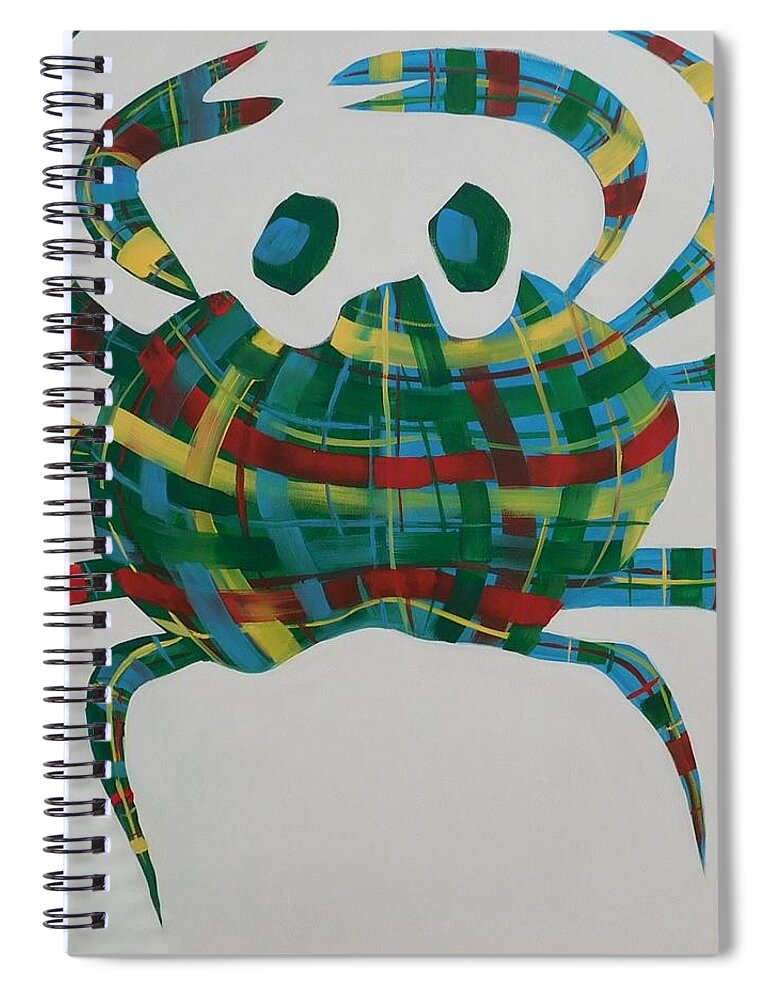 Nautical Spiral Notebook featuring the painting You're Such a Crab by Terri Einer