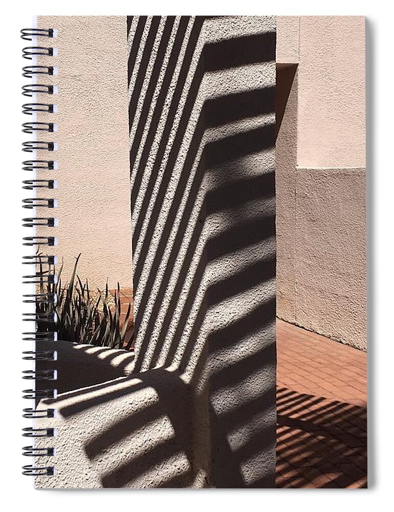 Stripe Spiral Notebook featuring the photograph Zebra Adobe by Marlene Burns