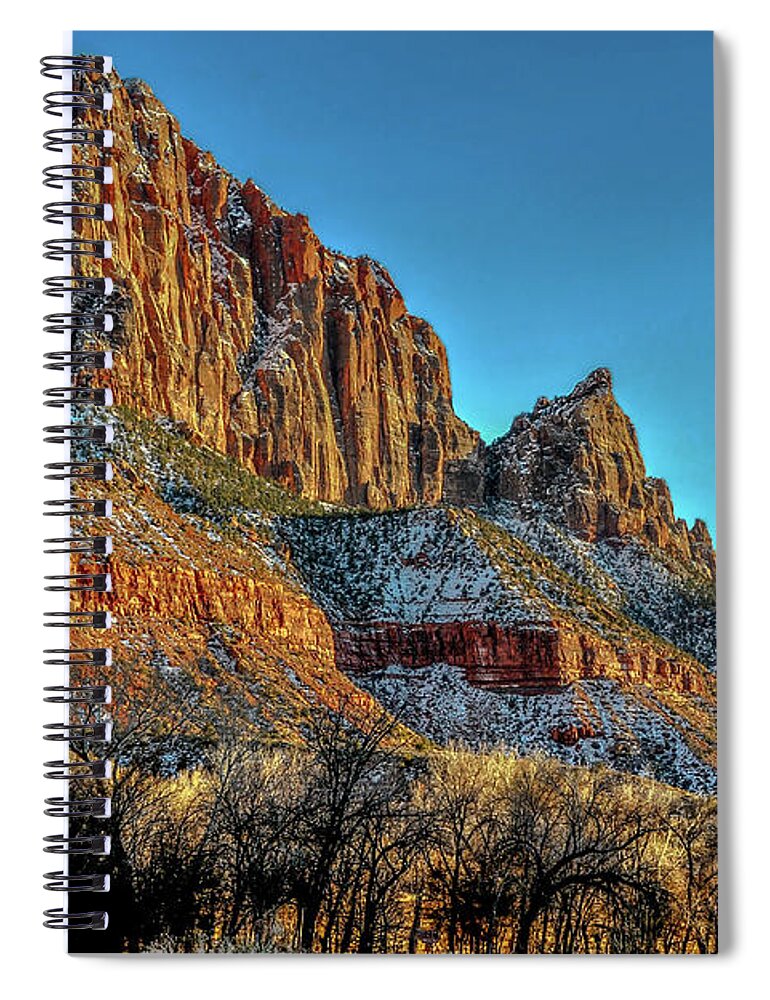 Zion National Park Spiral Notebook featuring the photograph Zion Sunset by David Meznarich
