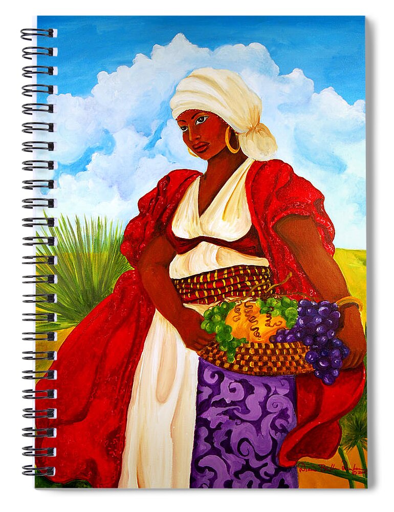 Gullah Spiral Notebook featuring the painting Zipporah by Diane Britton Dunham
