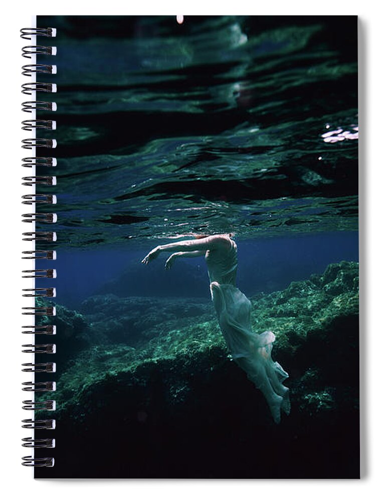 Mermaid Spiral Notebook featuring the photograph Zombie Mermaid by Gemma Silvestre