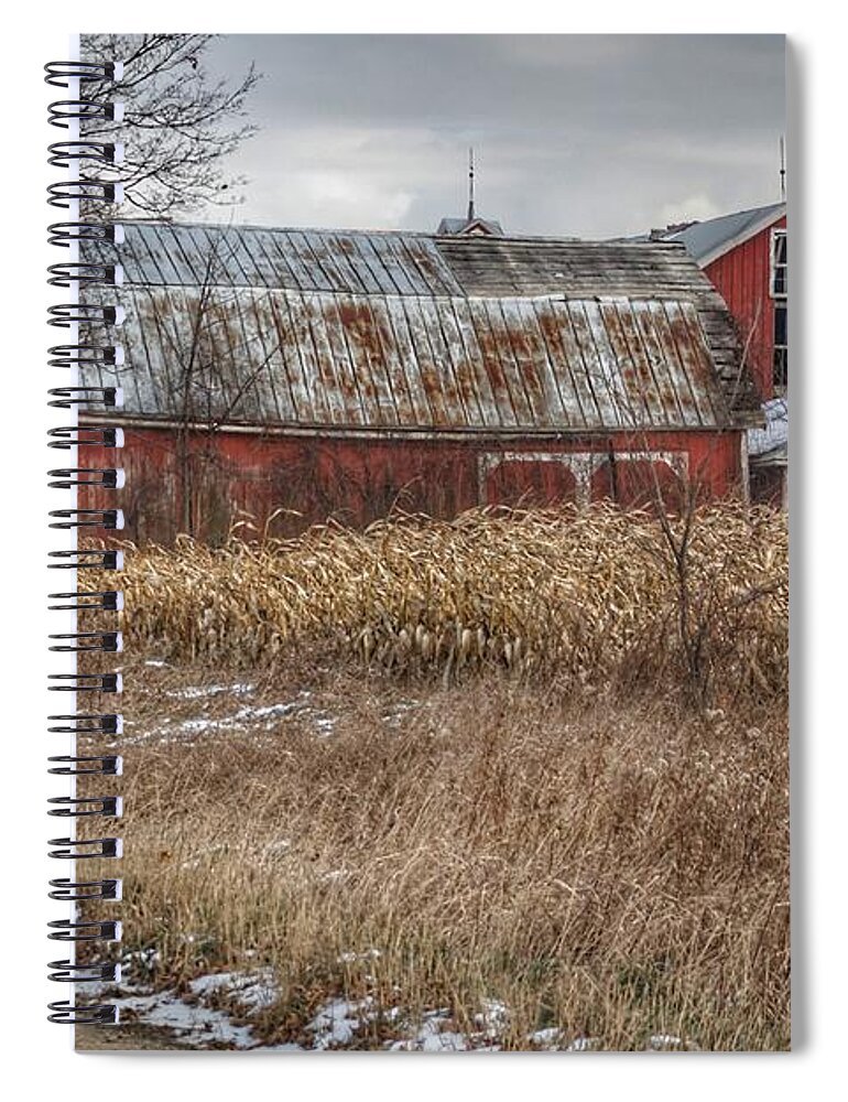 Barn Spiral Notebook featuring the photograph 0248 - Edward Road Reds by Sheryl L Sutter