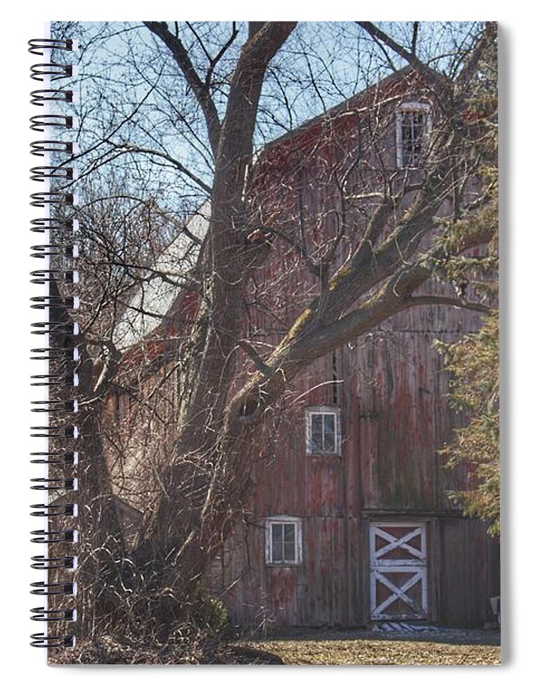 Barn Spiral Notebook featuring the photograph 0256 - Lakeville Roads Hidden Red by Sheryl L Sutter