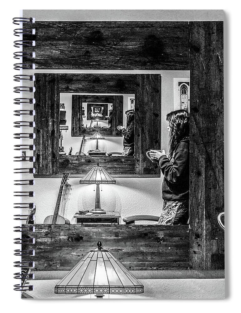 Mirror Spiral Notebook featuring the photograph 058 - Infinity and Beyond by David Ralph Johnson
