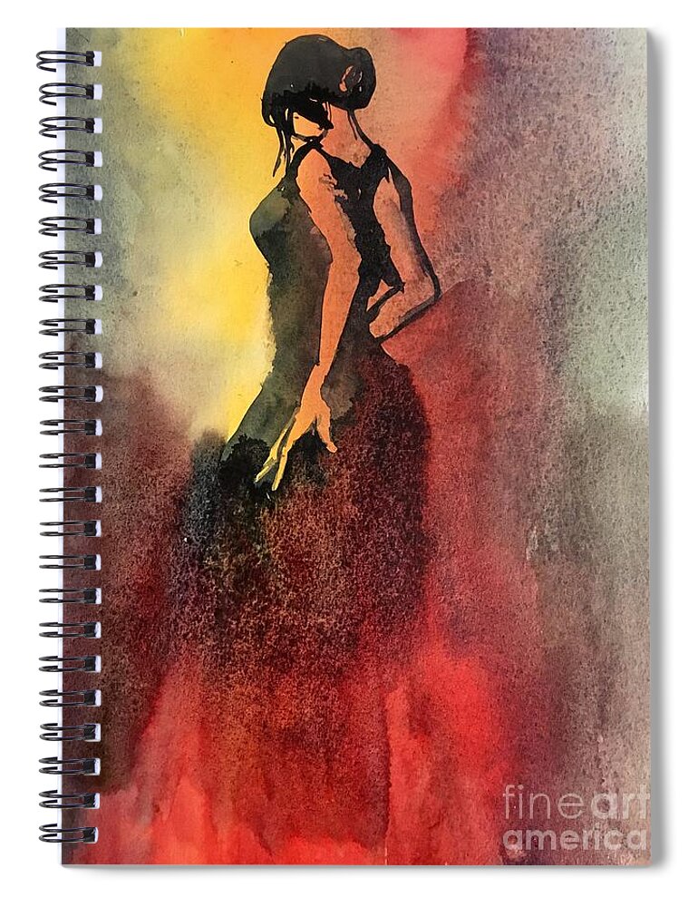 1322019 Spiral Notebook featuring the painting 1322019 by Han in Huang wong