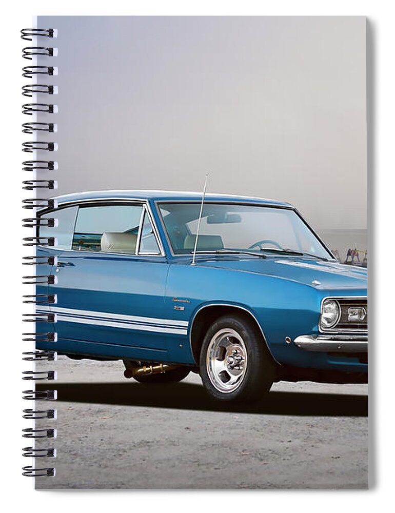1968 Plymouth Barracuda Spiral Notebook featuring the photograph 1968 Plymouth Barracuda by Dave Koontz