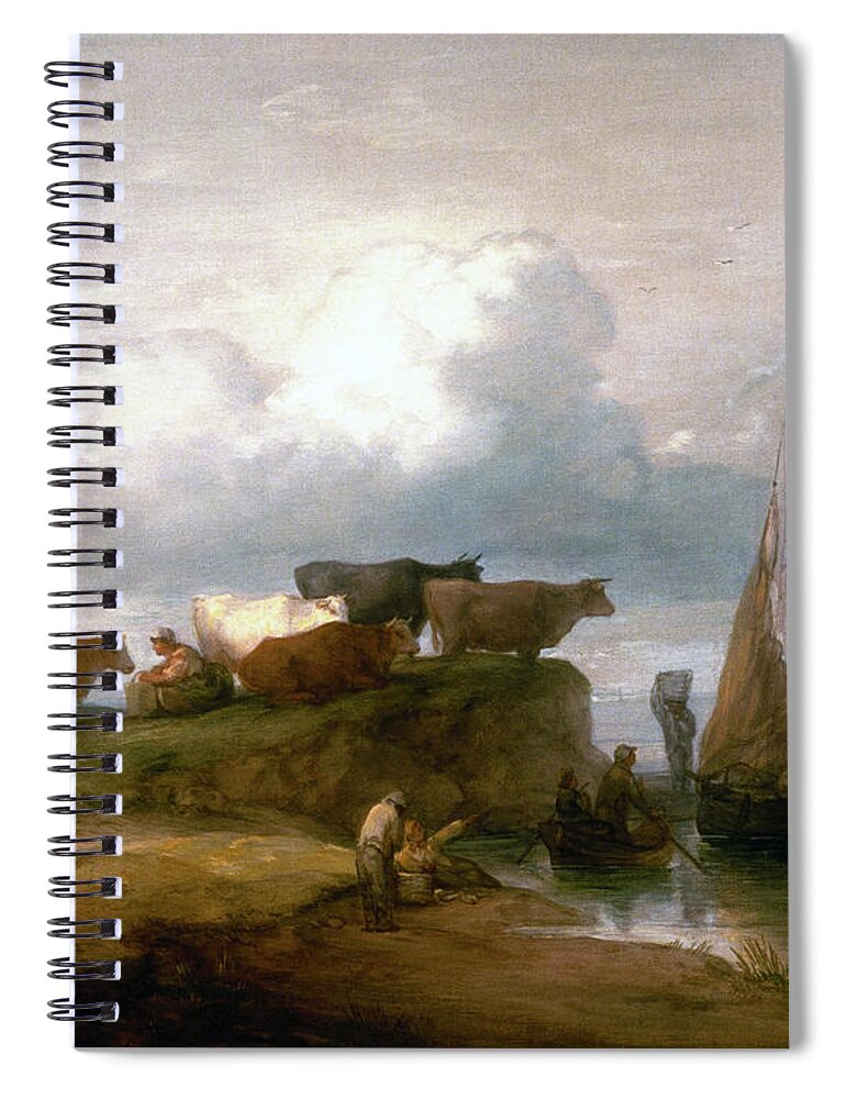 Gainsborough Spiral Notebook featuring the painting A Coastal Landscape  #1 by Thomas Gainsborough
