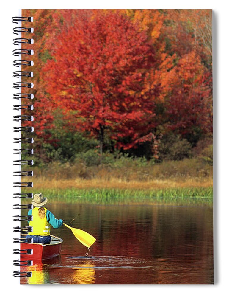 Tranquility Spiral Notebook featuring the photograph A Person Canoeing In Pennsylvania #1 by Beck Photography