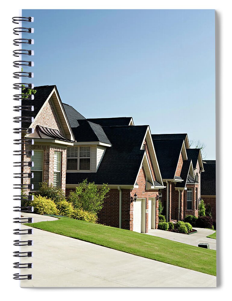 Row House Spiral Notebook featuring the photograph A Row Of Homes In A Residential #1 by Wesley Hitt