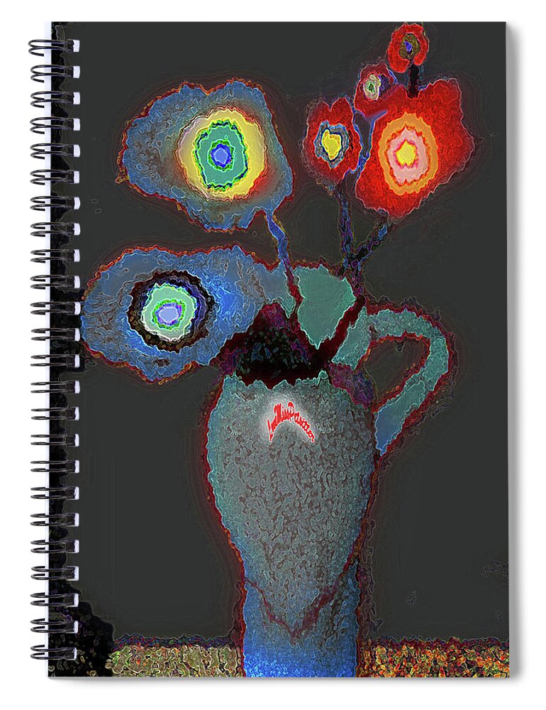 Art Spiral Notebook featuring the digital art Abstract Floral Art 356 by Miss Pet Sitter