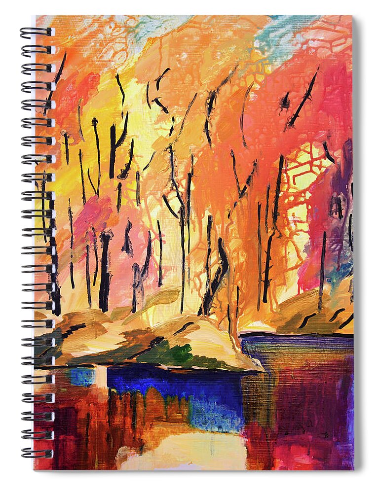 Water's Edge Spiral Notebook featuring the digital art Abstract Forest #1 by Balticboy