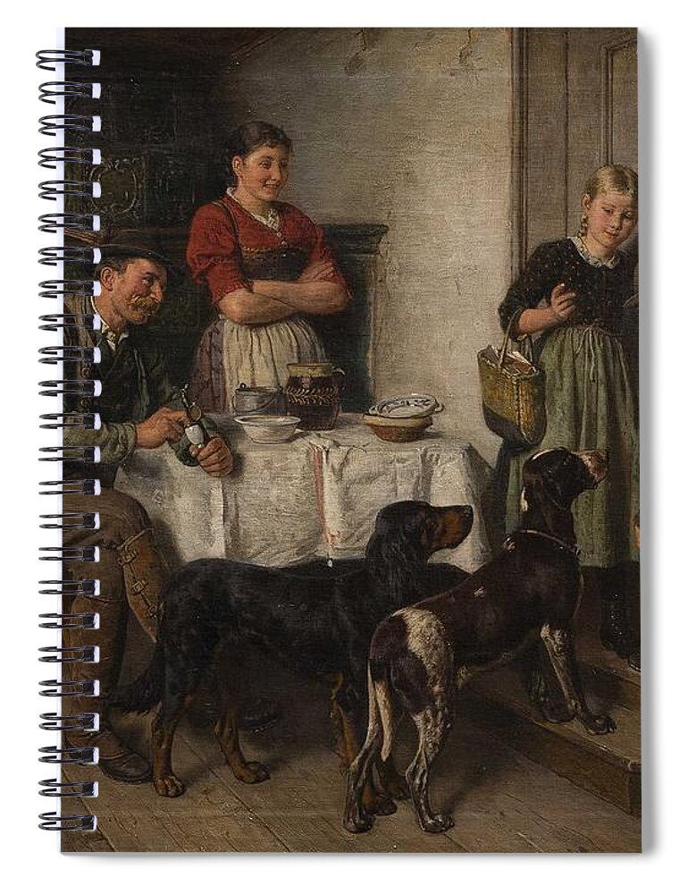 Outdoor Spiral Notebook featuring the painting Adolf Eberle, Family Of A Bavarian Hunter #1 by Celestial Images