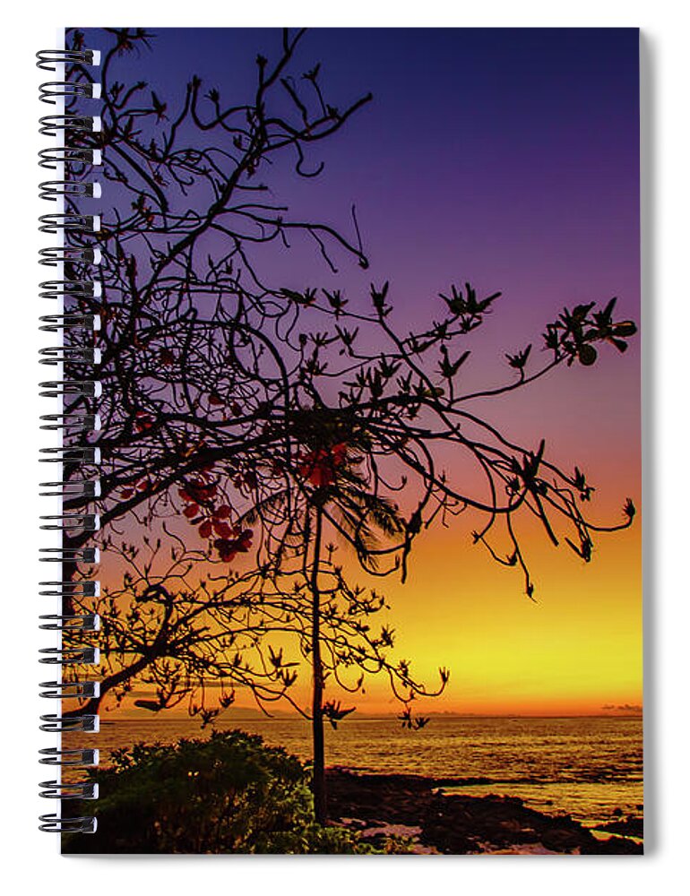 Hawaii Spiral Notebook featuring the photograph After Sunset Colors #1 by John Bauer