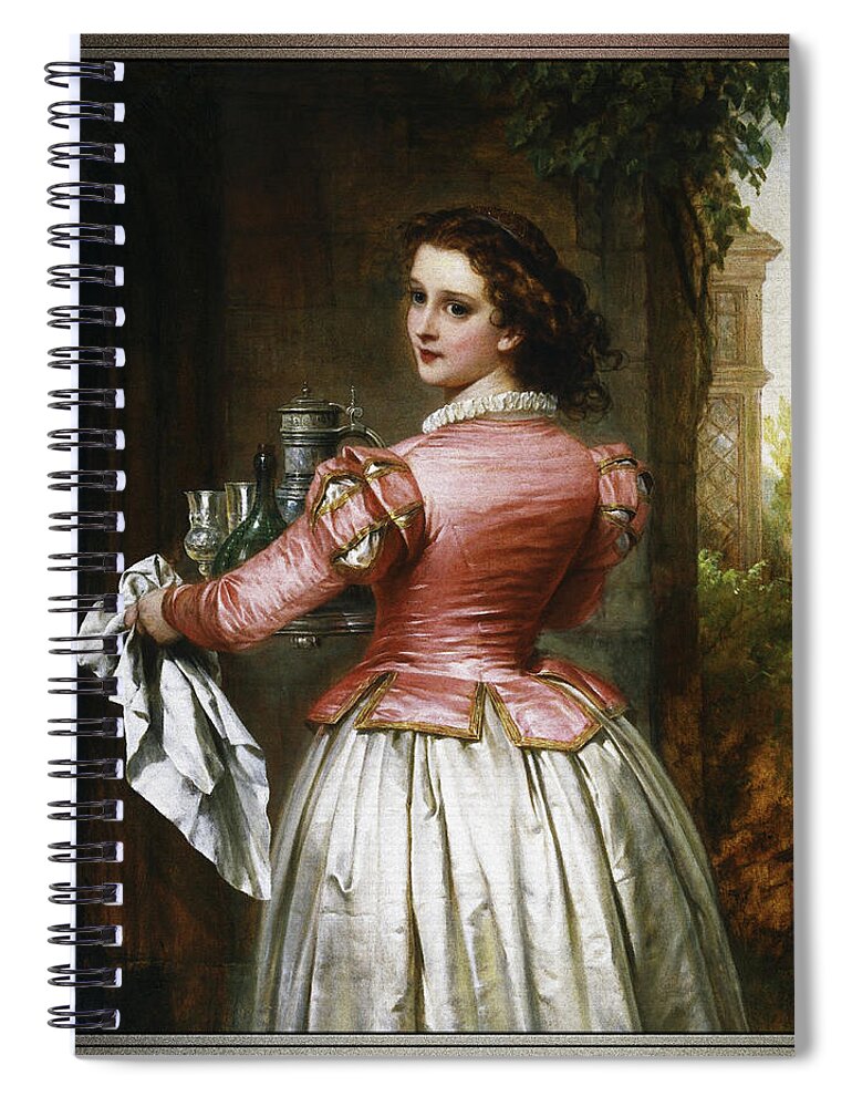 Anne Page Spiral Notebook featuring the painting Anne Page by Thomas-Francis Dicksee by Xzendor7
