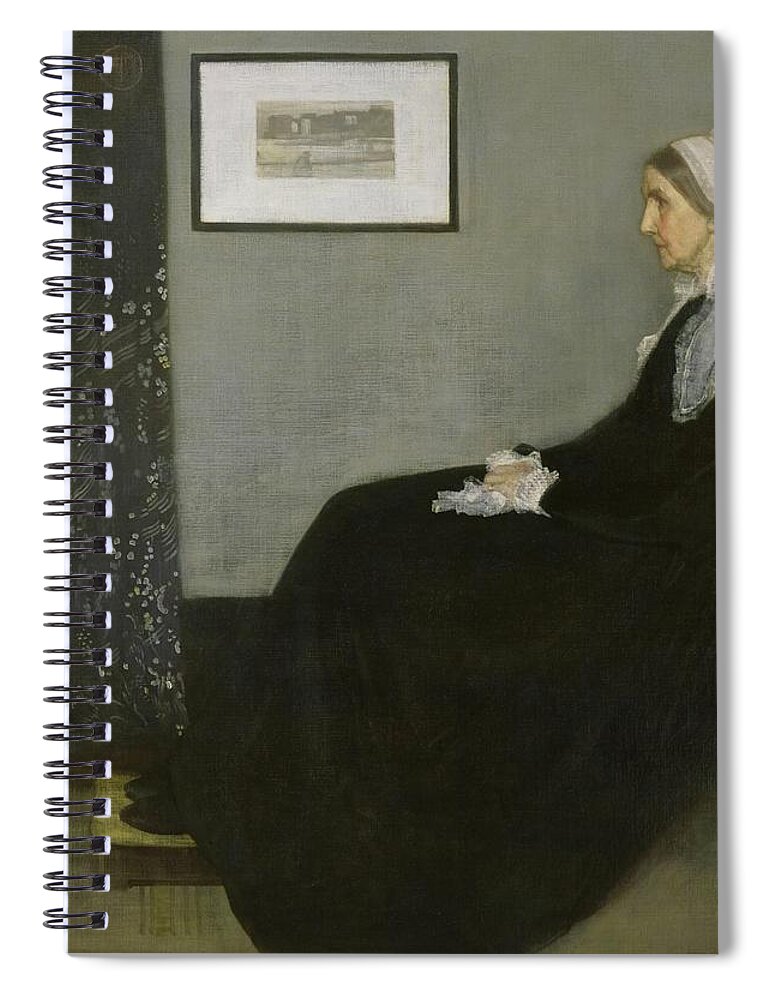 James Abbott Mcneill Whistler Spiral Notebook featuring the painting Arrangement in Grey and Black/ Whistler's Mother, 1871. Oil on canvas. 144,3 x 162,4 cm. #1 by Album