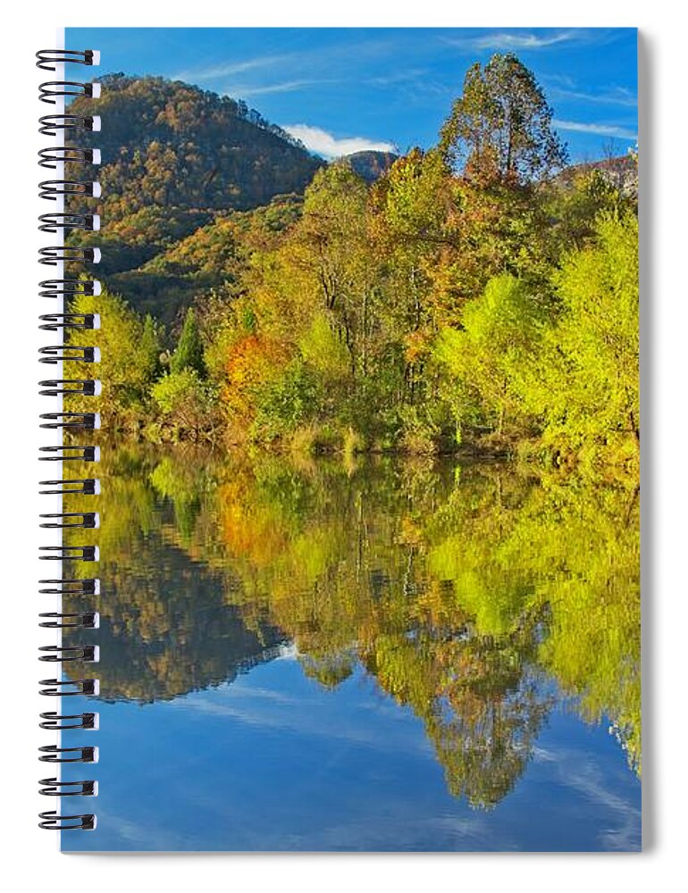 Autumn Spiral Notebook featuring the photograph Autumn Reflections by Allen Nice-Webb