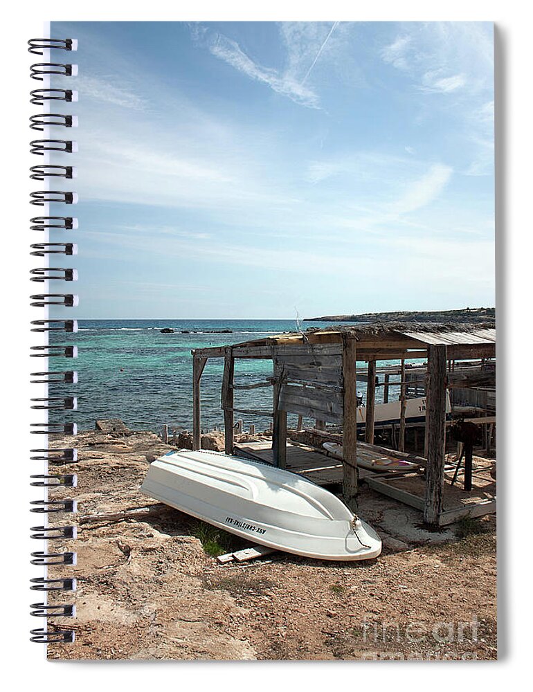 Formentera Spiral Notebook featuring the photograph Aux Christine Kai #1 by John Edwards