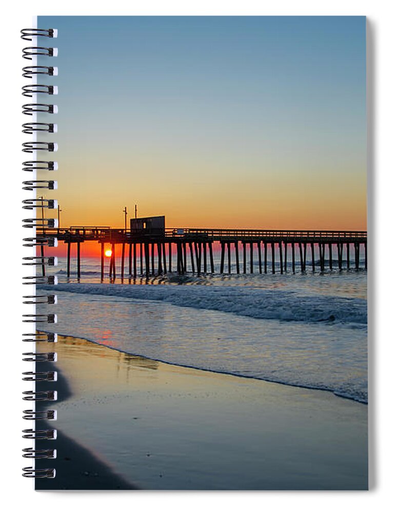 Avalon Spiral Notebook featuring the photograph Avalon Pier at 32nd Street #1 by Bill Cannon