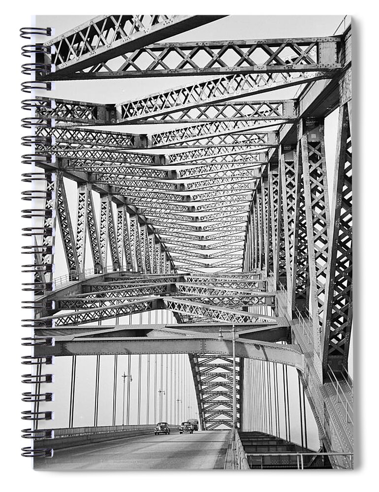 Bayonne Bridge Spiral Notebook featuring the photograph Bayonne Bridge by Andreas Feininger