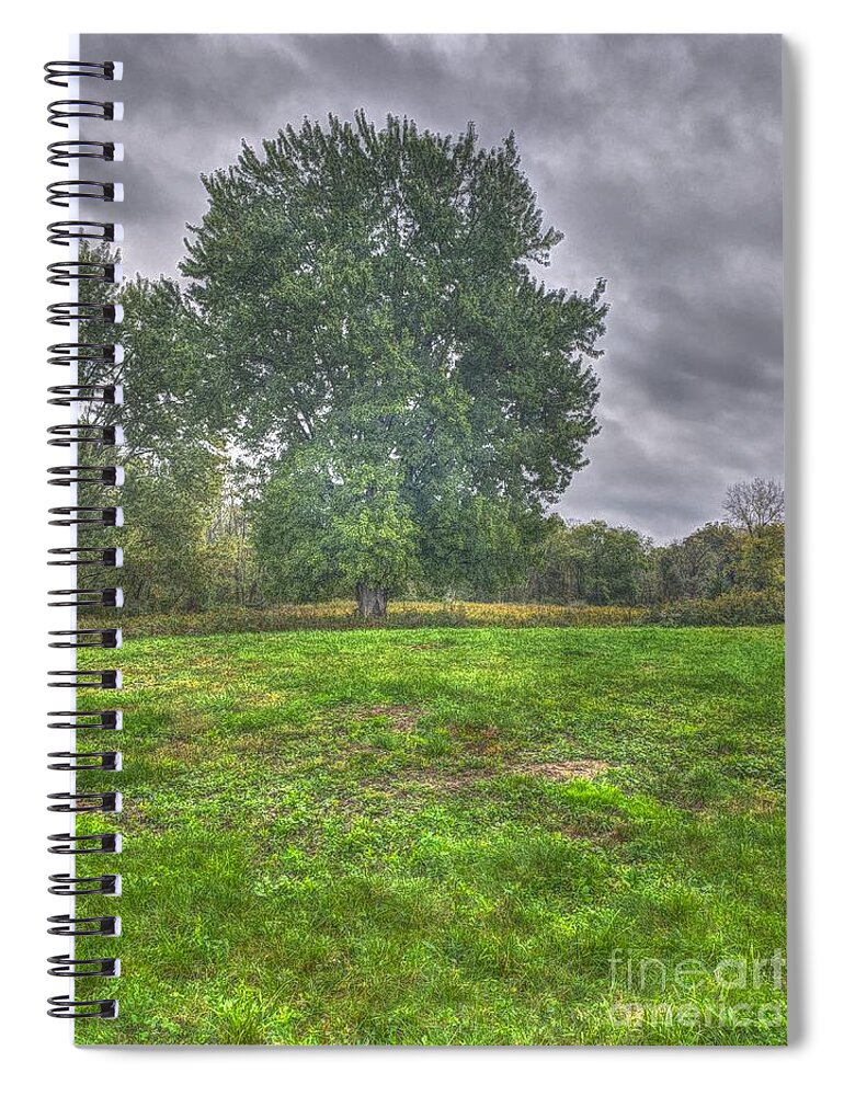 Tree Spiral Notebook featuring the photograph Blacklick Circle Earthwork #1 by Jeremy Lankford