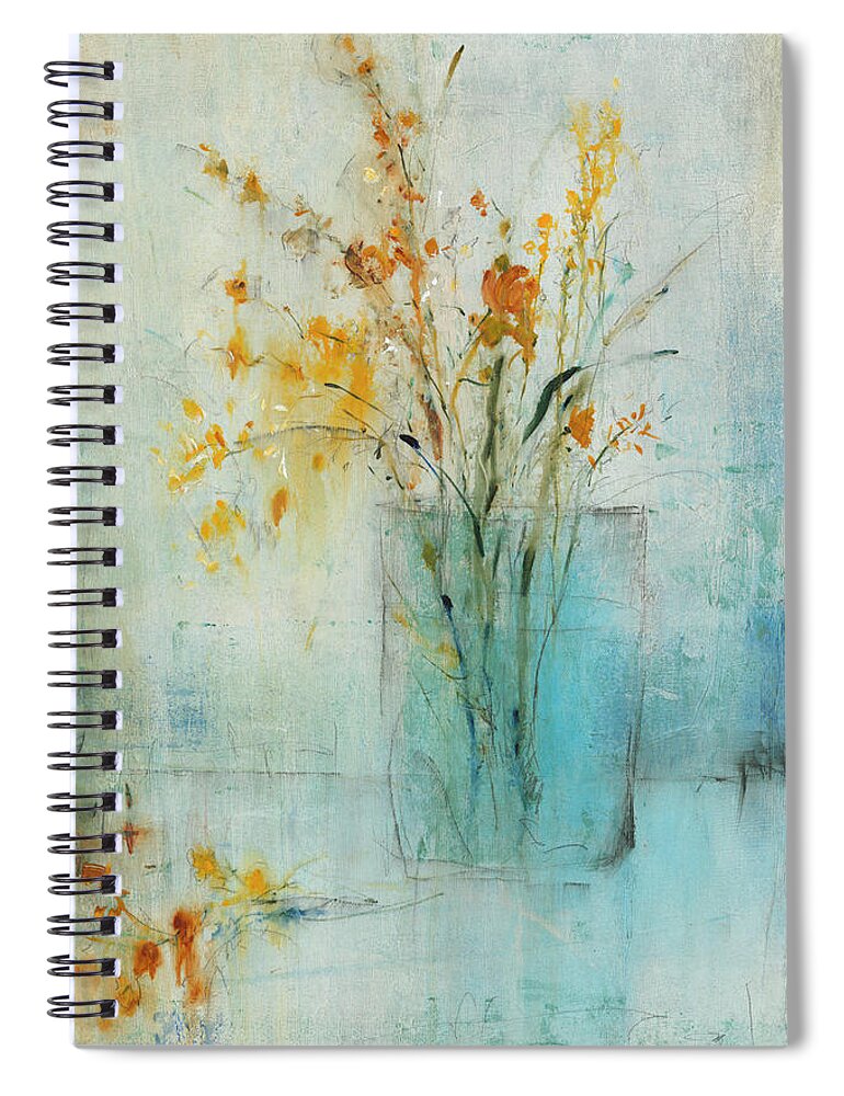 Botanical Spiral Notebook featuring the painting Blue Container I #1 by Tim Otoole