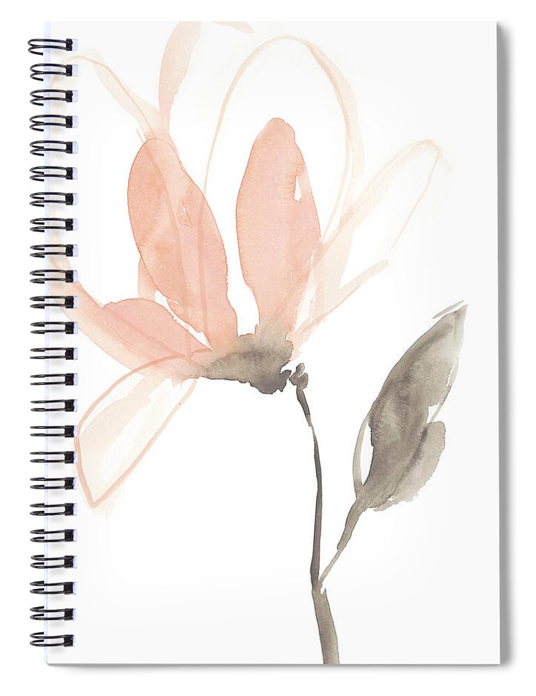 Botanical Spiral Notebook featuring the painting Blush Petals I #1 by Jennifer Goldberger