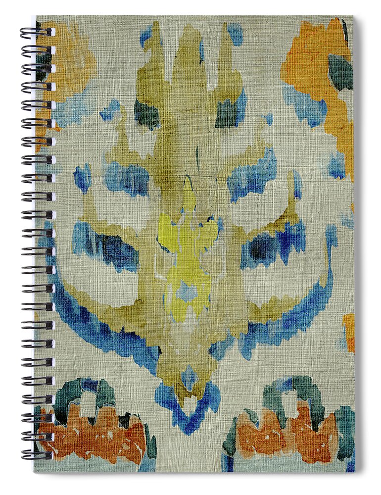 Asian & World Culture+textiles Spiral Notebook featuring the painting Bohemian Ikat Iv #1 by Chariklia Zarris