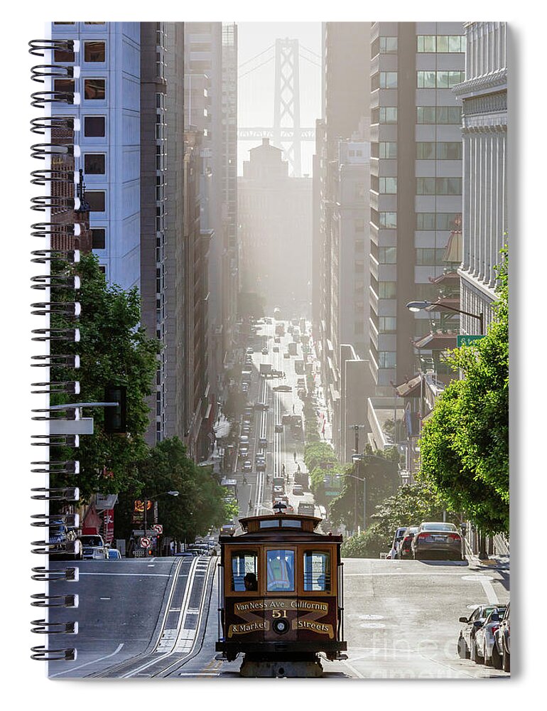 San Francisco Spiral Notebook featuring the photograph Cable car in California street, San Francisco, California, USA #1 by Matteo Colombo