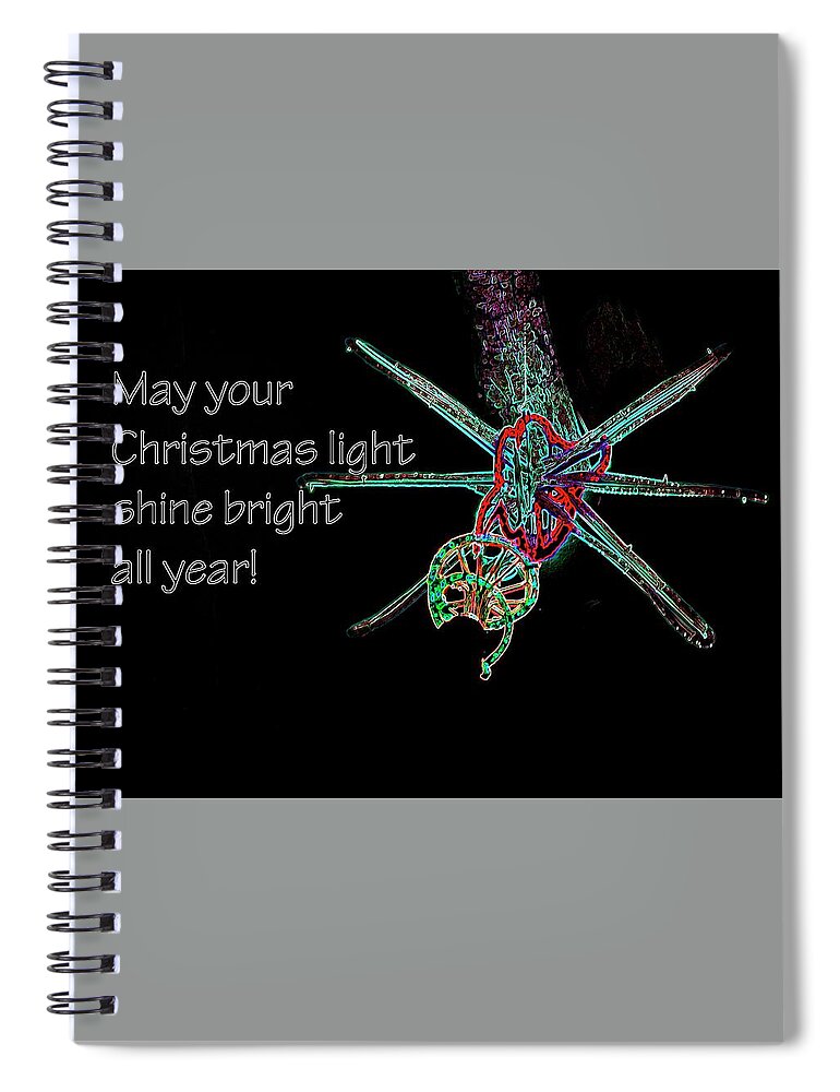 Newport Spiral Notebook featuring the photograph Christmas Star Light 26762 GE by Jerry Sodorff