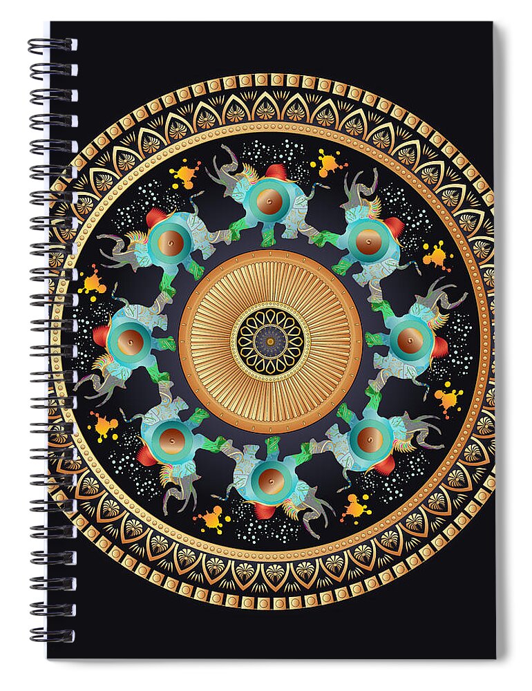 Mandala Spiral Notebook featuring the digital art Circumplexical No 3719 #1 by Alan Bennington