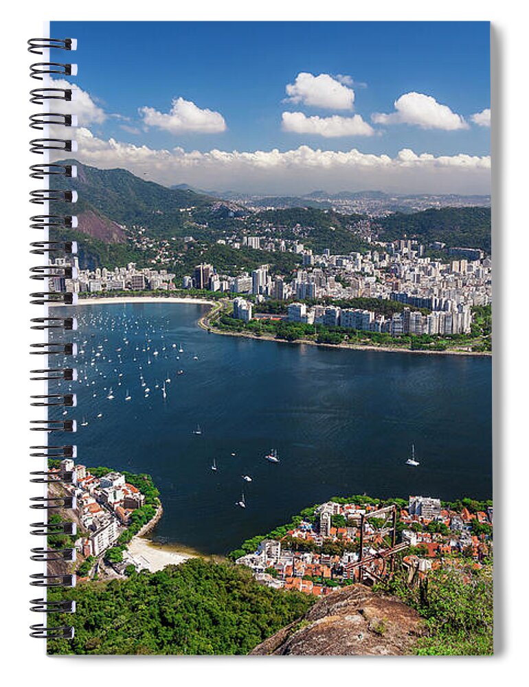 Estock Spiral Notebook featuring the digital art Cityscape, Rio De Janeiro, Brazil #1 by Antonino Bartuccio