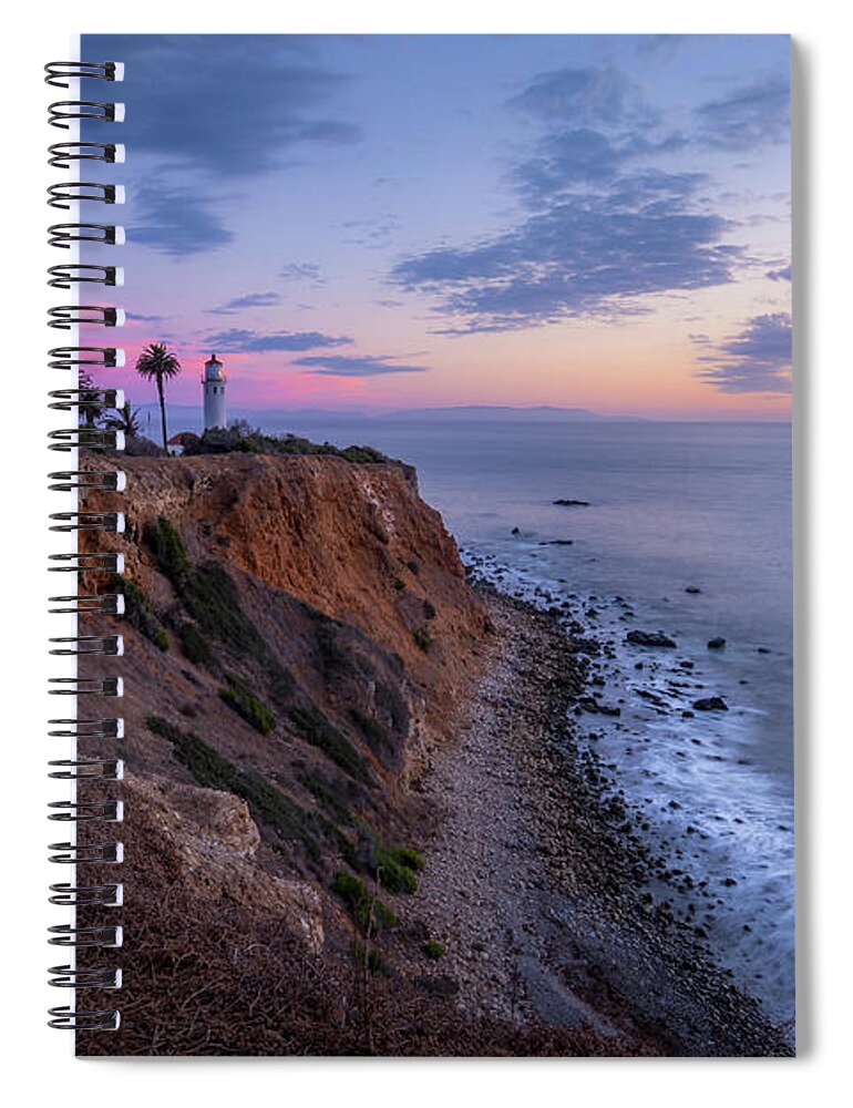 Architecture Spiral Notebook featuring the photograph Colorful Sky after Sunset at Point Vicente Lighthouse #1 by Andy Konieczny