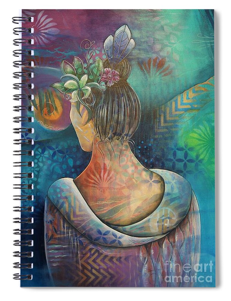 Woman Spiral Notebook featuring the painting Contemplation by Reina Cottier