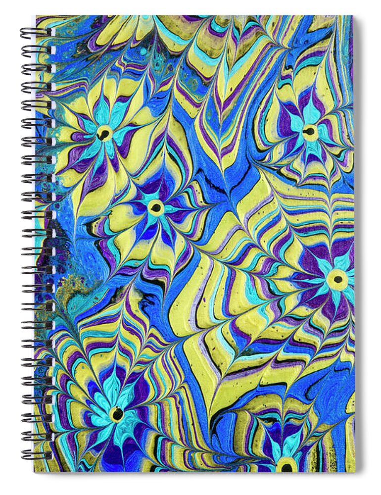 Poured Acrylics Spiral Notebook featuring the painting Mutliverse Web by Lucy Arnold