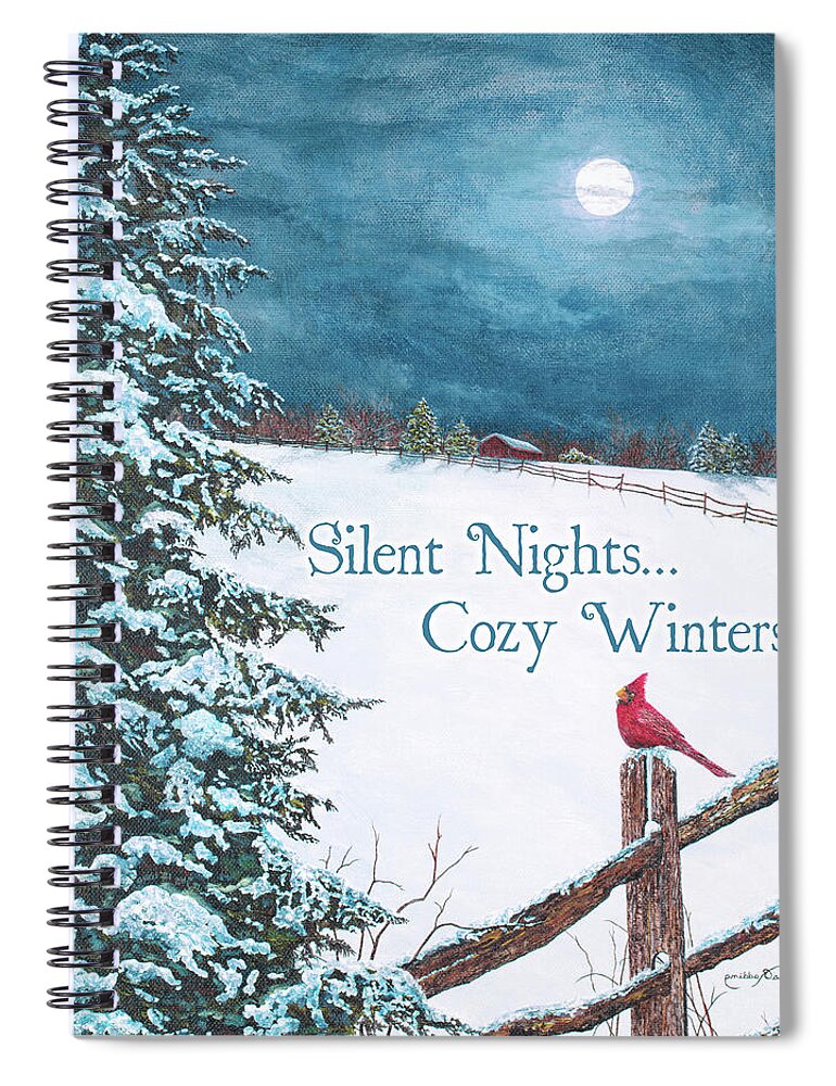 Cozy Spiral Notebook featuring the painting Cozy Winters #1 by James Redding