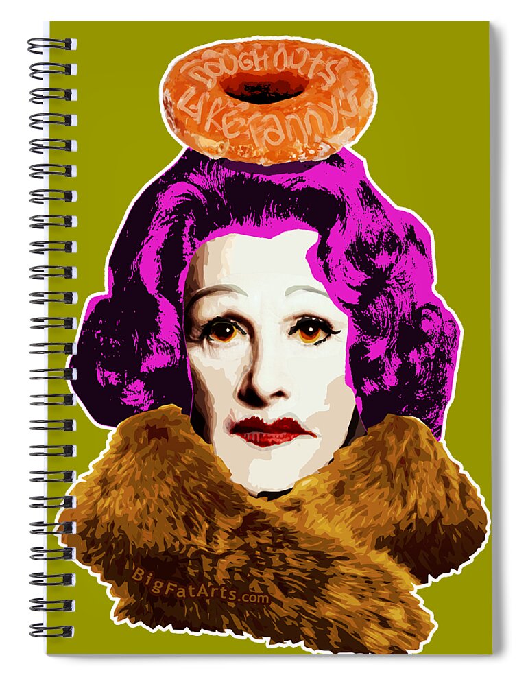 Fanny Spiral Notebook featuring the mixed media Doughnuts Like Fannys by BFA Prints