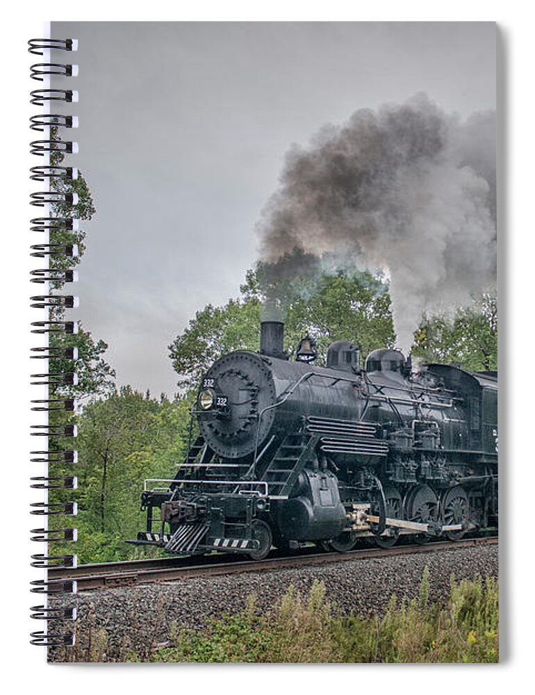Railroad Spiral Notebook featuring the photograph Duluth, Missabe, Iron Range 332 steam locomotive #1 by Jim Pearson