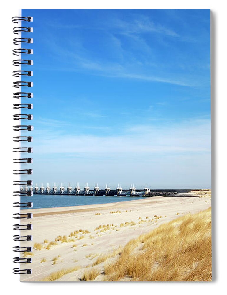 Environmental Conservation Spiral Notebook featuring the photograph Eastern Scheldt Storm Barrier, Clear #1 by Sara winter