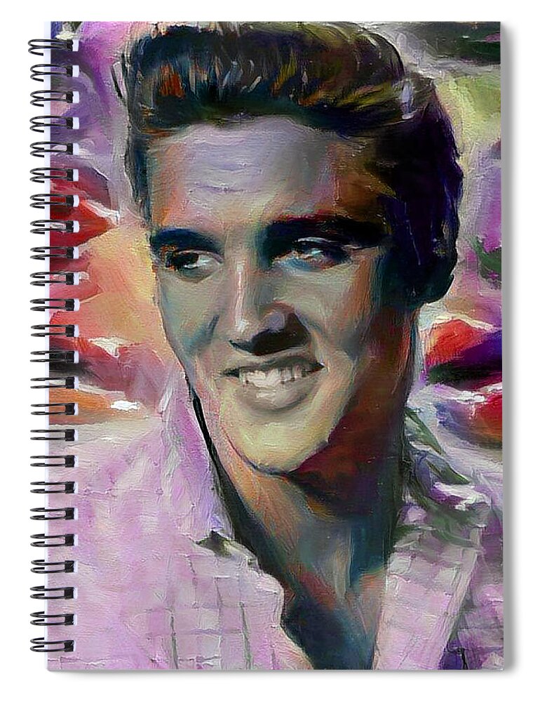 Elvis Presley Spiral Notebook featuring the digital art Elvis #1 by Richard Laeton
