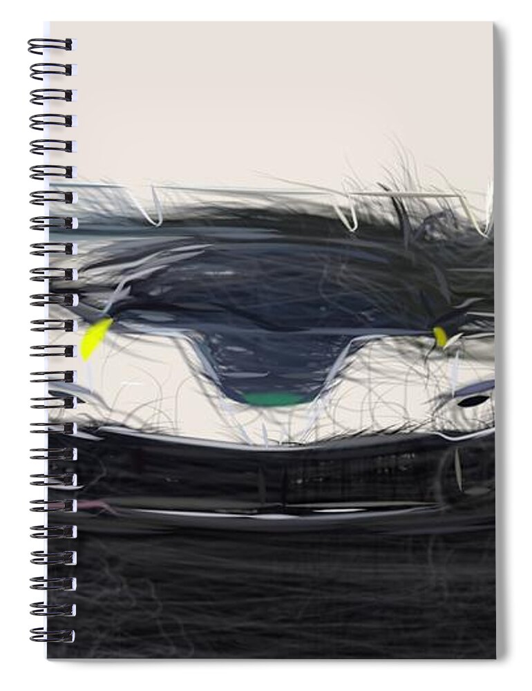 Ferrari Spiral Notebook featuring the digital art Ferrari FXX K Evo Drawing #2 by CarsToon Concept