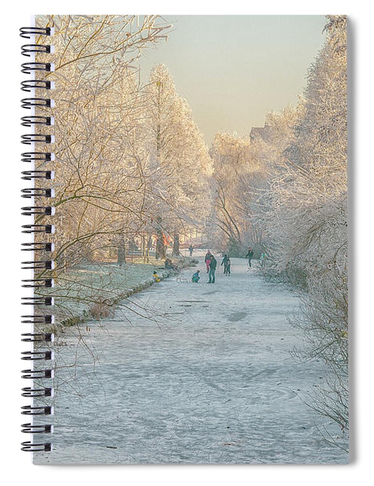 Activity Spiral Notebook featuring the photograph Fun on ice by Patricia Hofmeester