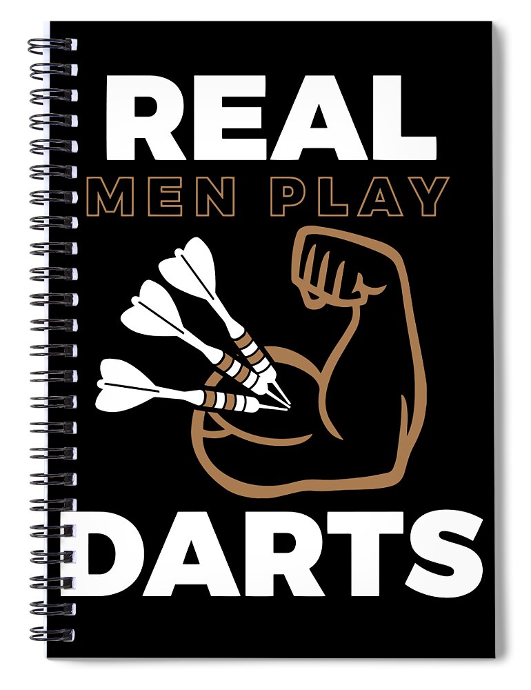 Funny Darts Gift Spiral Notebook featuring the digital art Funny Darts design Gift for Dart Players Pub Games Sports Professionals and Amateurs on the Dart Board #3 by Martin Hicks