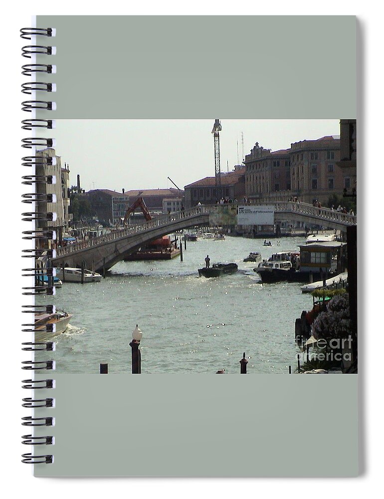 Venice Spiral Notebook featuring the photograph Grand Canal Venice Italy Panoramic View #1 by John Shiron