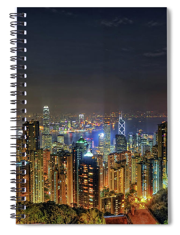 Outdoors Spiral Notebook featuring the photograph Hong Kong City #1 by Daniel Chui