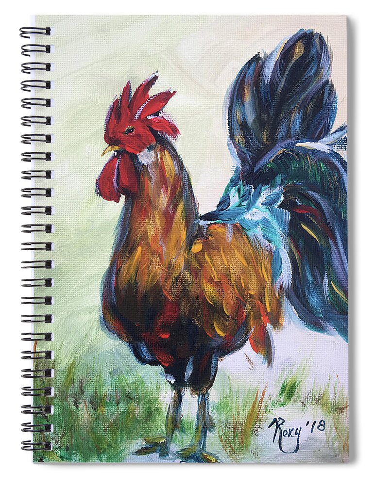 Rooster Spiral Notebook featuring the painting Im Sexy and I Know it by Roxy Rich
