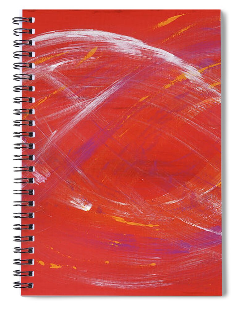 Red Spiral Notebook featuring the painting Infinity #1 by Angela Bushman