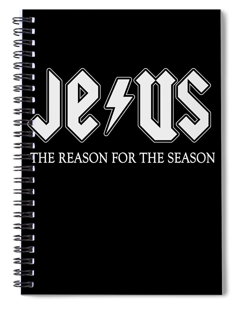 Christmas Spiral Notebook featuring the digital art Jesus is the Reason For Season #1 by Flippin Sweet Gear