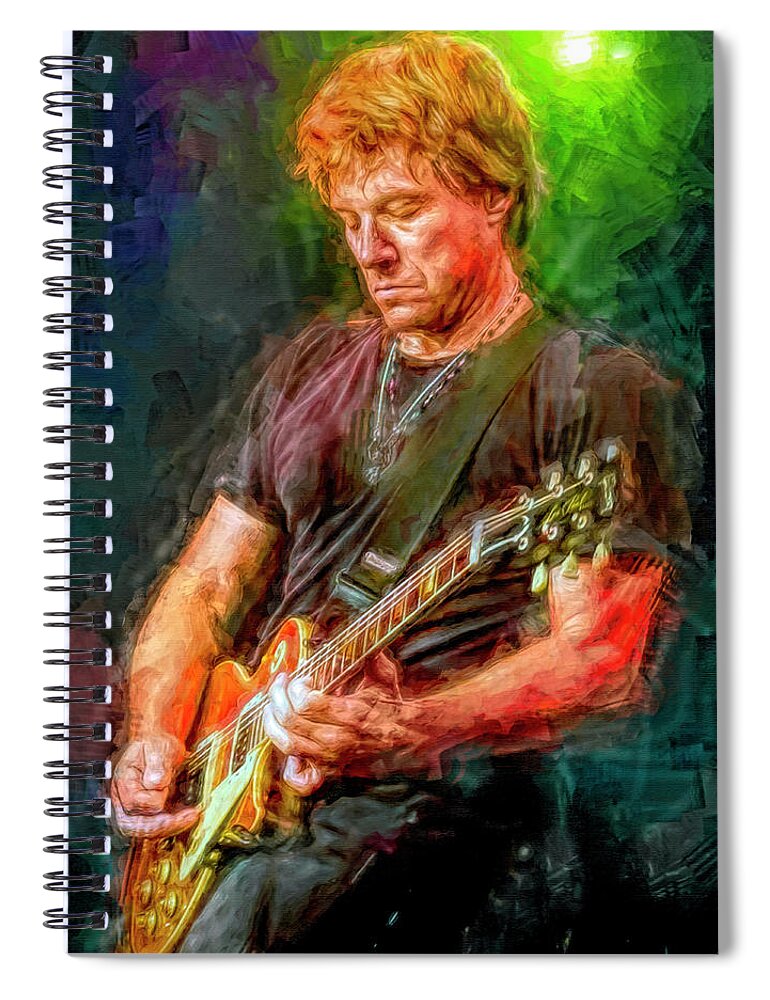Jon Bon Jovi Spiral Notebook featuring the mixed media Jon Bon Jovi #1 by Mal Bray